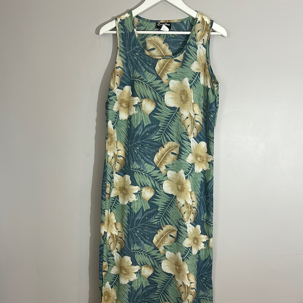 Hawaiian Tropical Floral Sleeveless Dress size S
